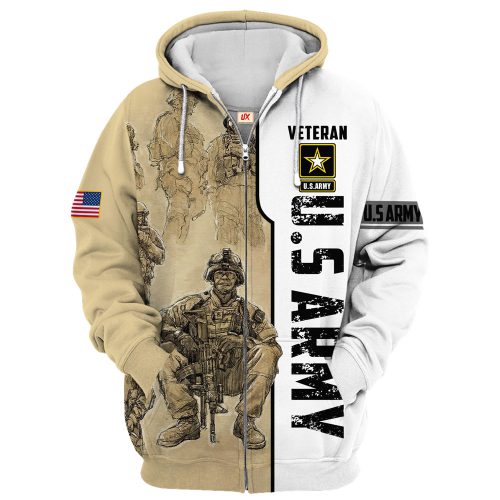 VETERAN UXVET22-AM Premium Microfleece Zip Hoodie