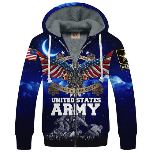 VETERAN UXVET19-AM Premium Heavy Fleece Zip Hoodie