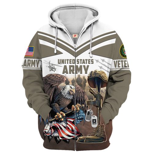 VETERAN UXVET28-AM Premium Microfleece Zip Hoodie