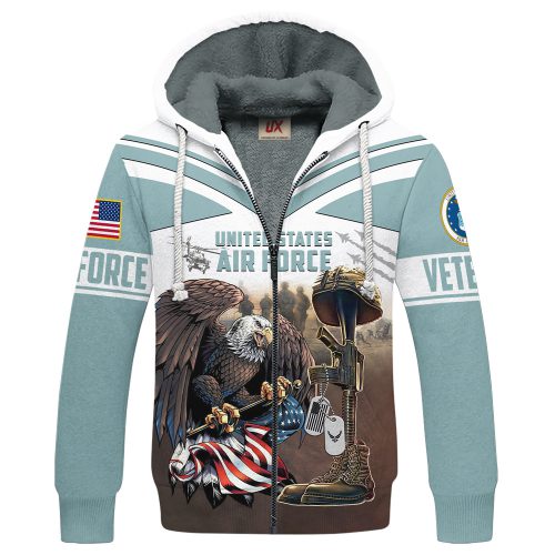 VETERAN UXVET28-AF Premium Heavy Fleece Zip Hoodie