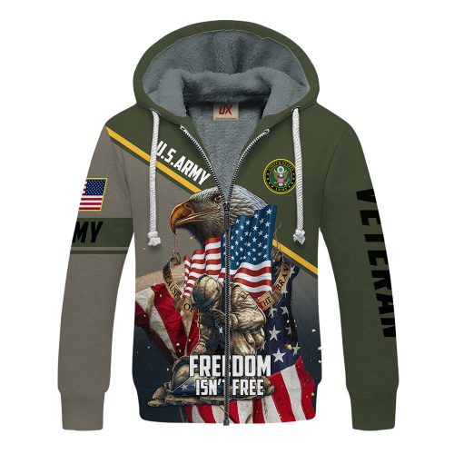 VETERAN UXVET32-AM Premium Heavy Fleece Zip Hoodie