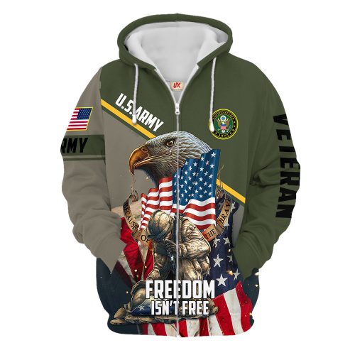 VETERAN UXVET32-AM Premium Microfleece Zip Hoodie