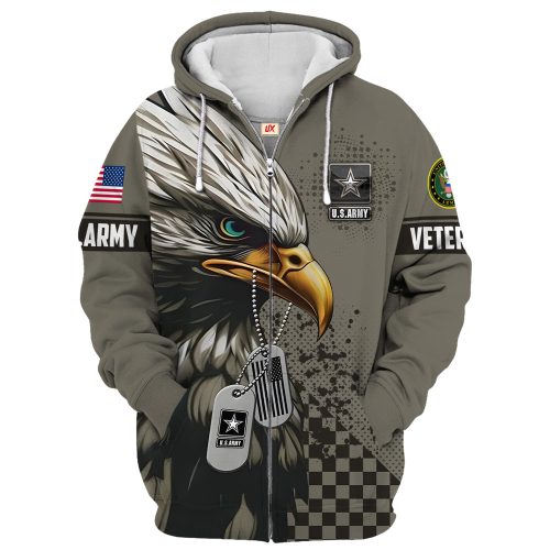 VETERAN UXVET18-AM Premium Microfleece Zip Hoodie