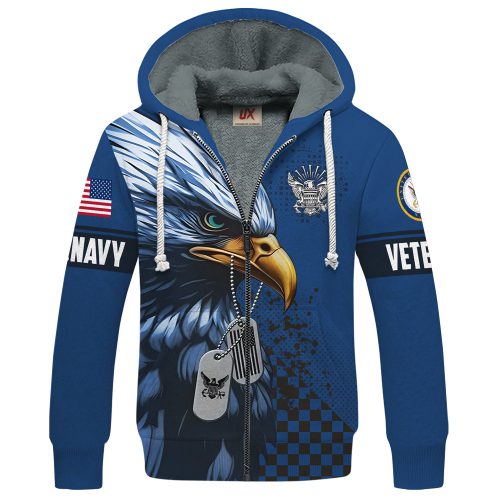 VETERAN UXVET18-NV Premium Heavy Fleece Zip Hoodie