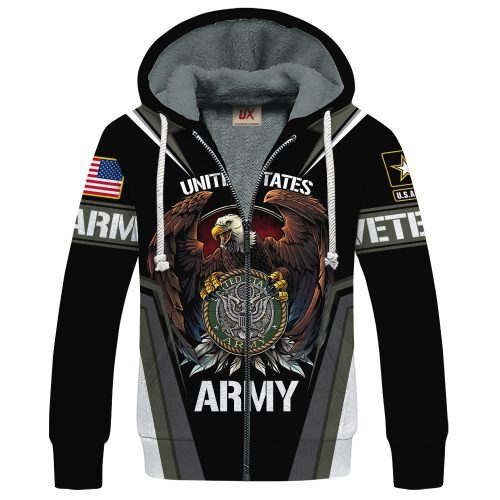 VETERAN UXVET23-AM Premium Heavy Fleece Zip Hoodie