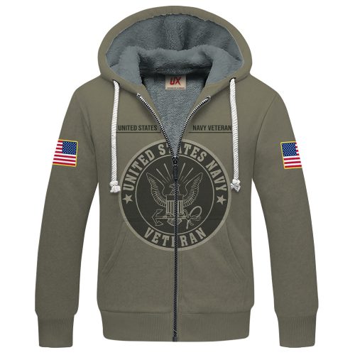 VETERAN UXVET38-NV Premium Heavy Fleece Zip Hoodie