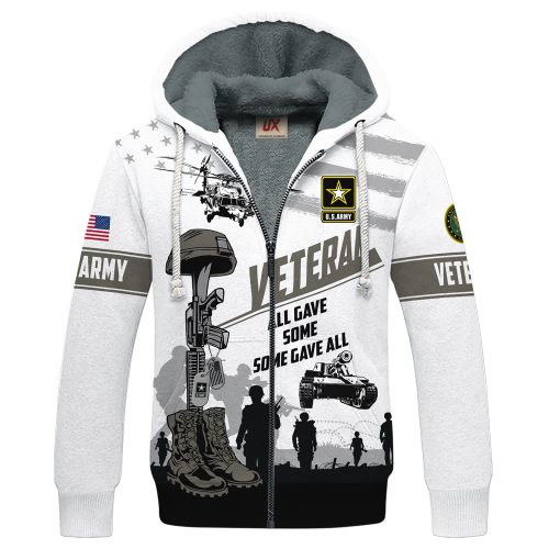 VETERAN UXVET86-AM Premium Heavy Fleece Zip Hoodie