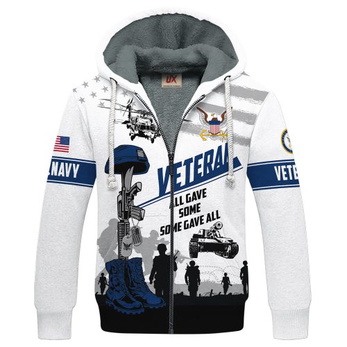 VETERAN UXVET86-NV Premium Heavy Fleece Zip Hoodie