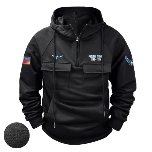 New Release! E2-AMN Personalized Gift U.S. Air Force Tactical Quarter Zip Hoodie BLVTR140624A01AF2