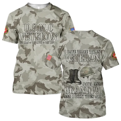 New Release Father Day U.S. Marine Corps Veterans Premium T-Shirt All Over Prints Gift Loves BLVTR250424A03MCTS