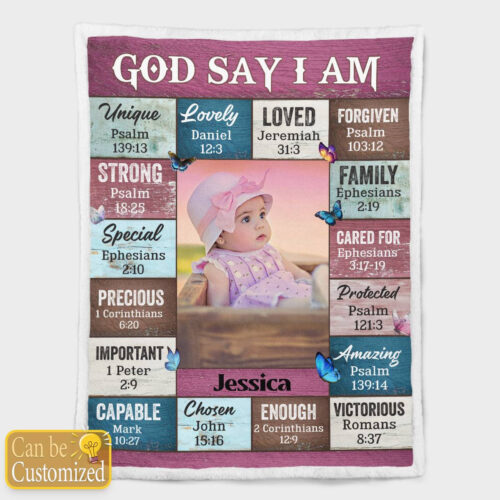 PERSONALIZED GO SAY I AM BLANKET