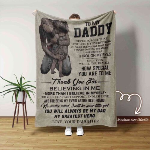 To My Dad Blanket, Father and Daughter Blanket, Family Blanket, Father Fleece Blanket - Blankets for girls