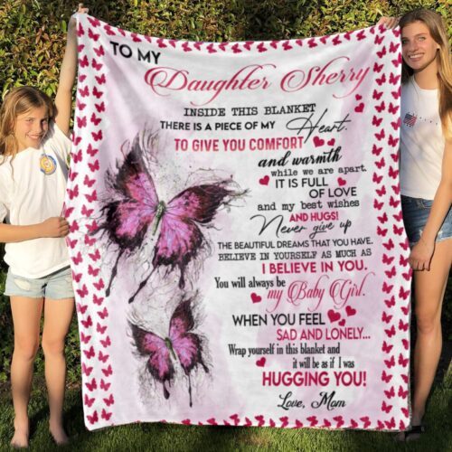 To My Daughter Blanket, Personalized Name Blanket, Grandpa Blanket, Daughter Blanket, Family Throw Blanket, Blankets for girls and boys