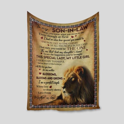 To My Son-In-Law, Lion Blanket, Blanket For Son, Family Throw Blanket, Blankets For Gift, Christmas Blanket