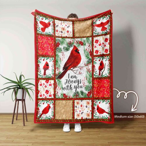 I Am Always With You Blanket, Cardinal Blanket, Memorial Blanket, Family Throw Blanket, Christmas Blanket, Blanket For Gifts