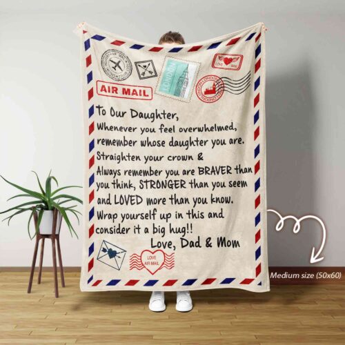 To Our Daughter Blanket, Personalized Name Blanket, Letter Blanket, Daughter Blanket, Family Throw Blanket - Blankets for girl, Gift Blanket