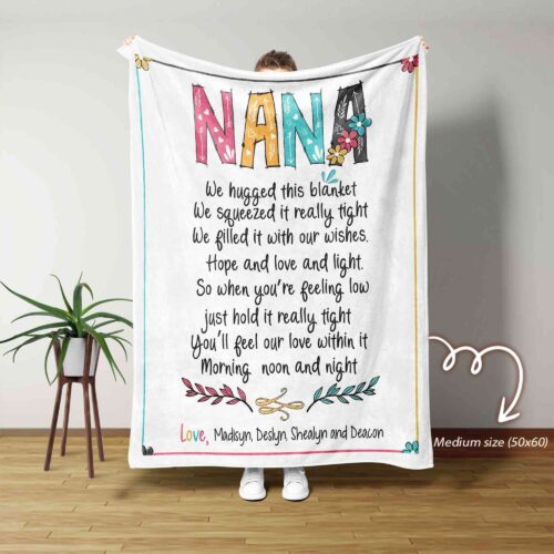 Nana Blanket, Personalized Name Blanket, Family Blanket, Personalized Grandma Blanket, Nana Gift, Mothers Day Gift, Gift for Grandma